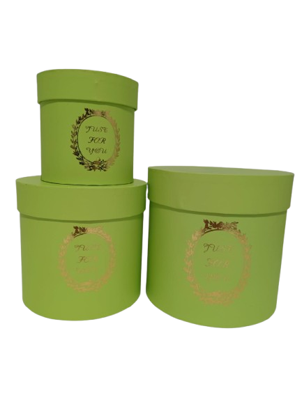 Set 3 cutii rotunde, uni cu inscriptie H 17