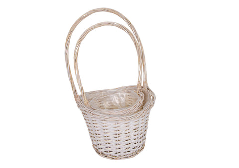 Set 2 Cosuri din Rachita, Forma Lingou de Aur, Alb Set 2 Cosuri din Rachita, Forma Lingou de Aur, Alb