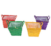 Cos bambus, patrat cu doua toarte H 12