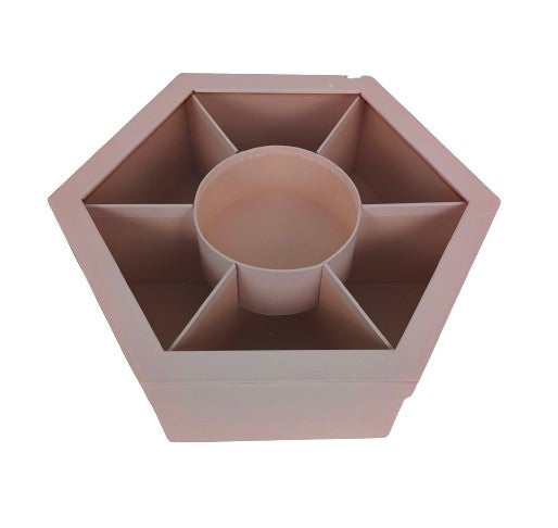 Cutie hexagonala cu separatoare si capac tansparent