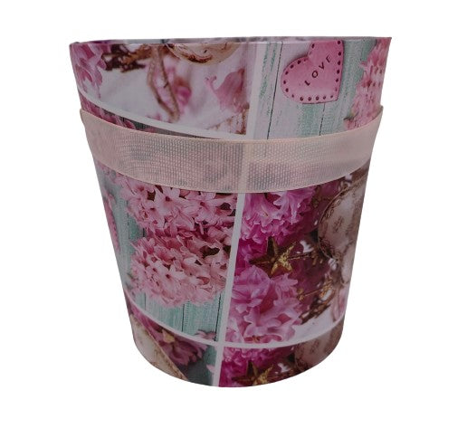 Cutie Rotunda cu Imprimeu Foto pentru Flori D14 x H15 cm