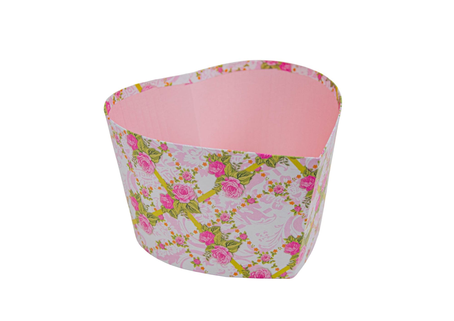 Cutie Tip Inima cu Imprimeu pentru Flori D17x13 H10 cm