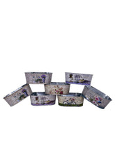 Ghiveci metalic oval cu imprimeu foto