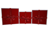 Set 3 Cutii Patrate Cadou cu Fundita