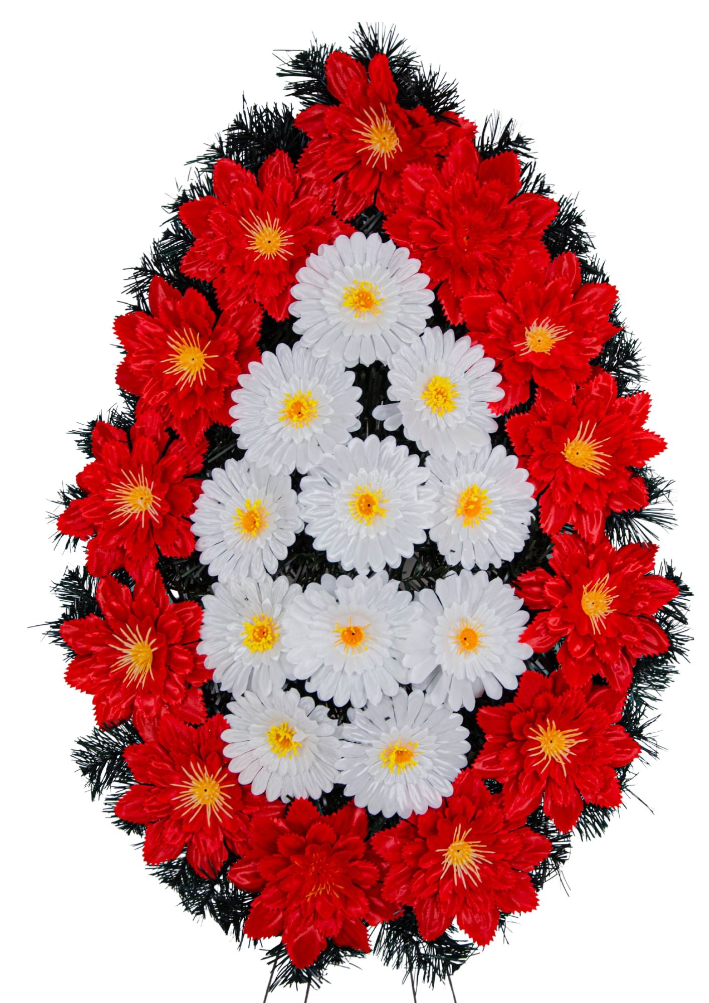 Coroana Brad Artificial Lacrima cu Flori H 120 cm Varianta Plina C3