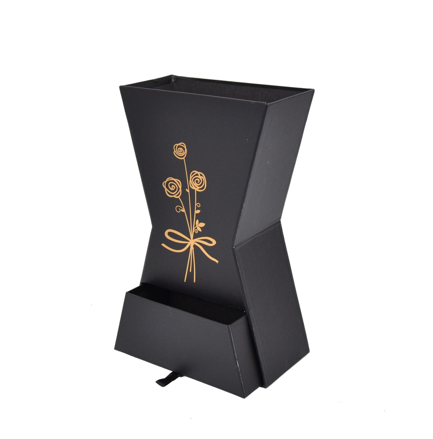 Ghiveci din carton tip clepsidra cu sertar