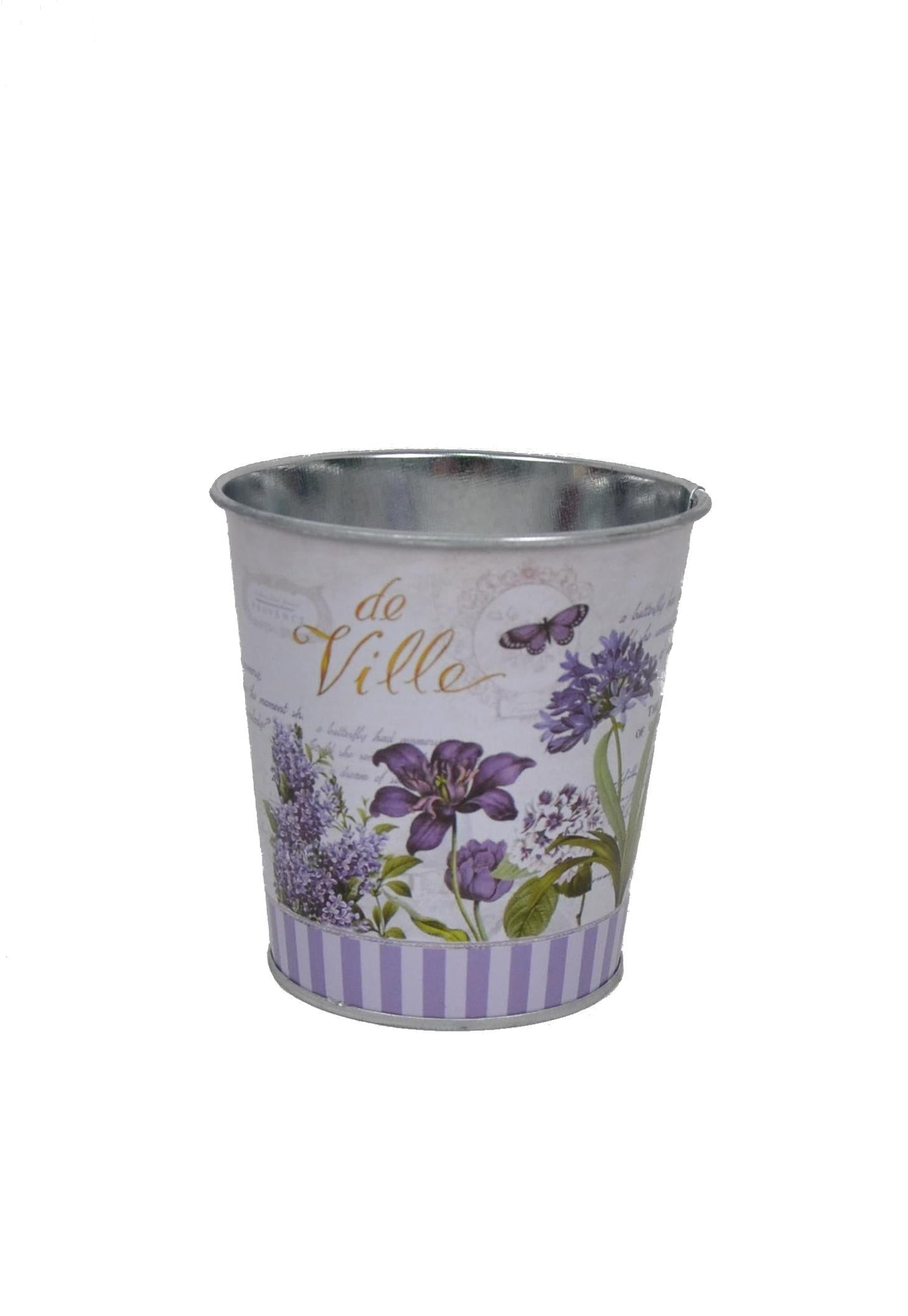 Ghiveci metalic oval - foto lavanda / trandafiri vinatge