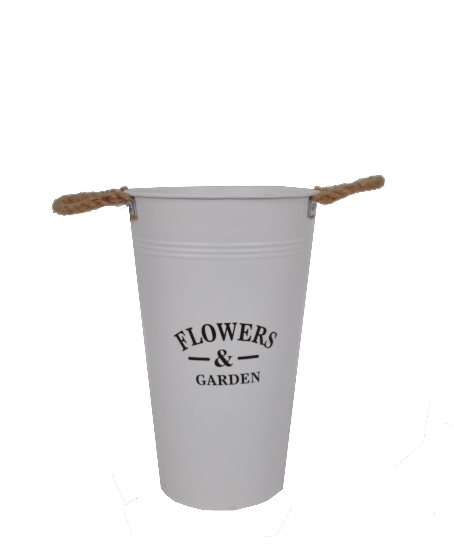 Ghiveci tip vaza, metalic, rotund, uni cu toarte