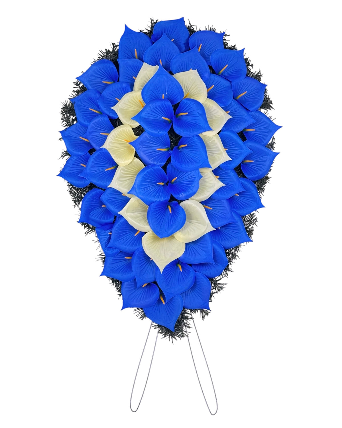 Coroana Brad Tip Lacrima cu Flori Plina Inversa H 120 cm C3