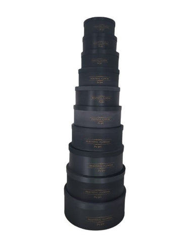 Set 10 cutii rotunde satinate uni Set 10 cutii rotunde satinate uni