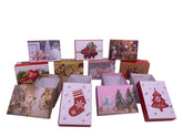 Set 12 cutii dreptunghiulare mici model Craciun