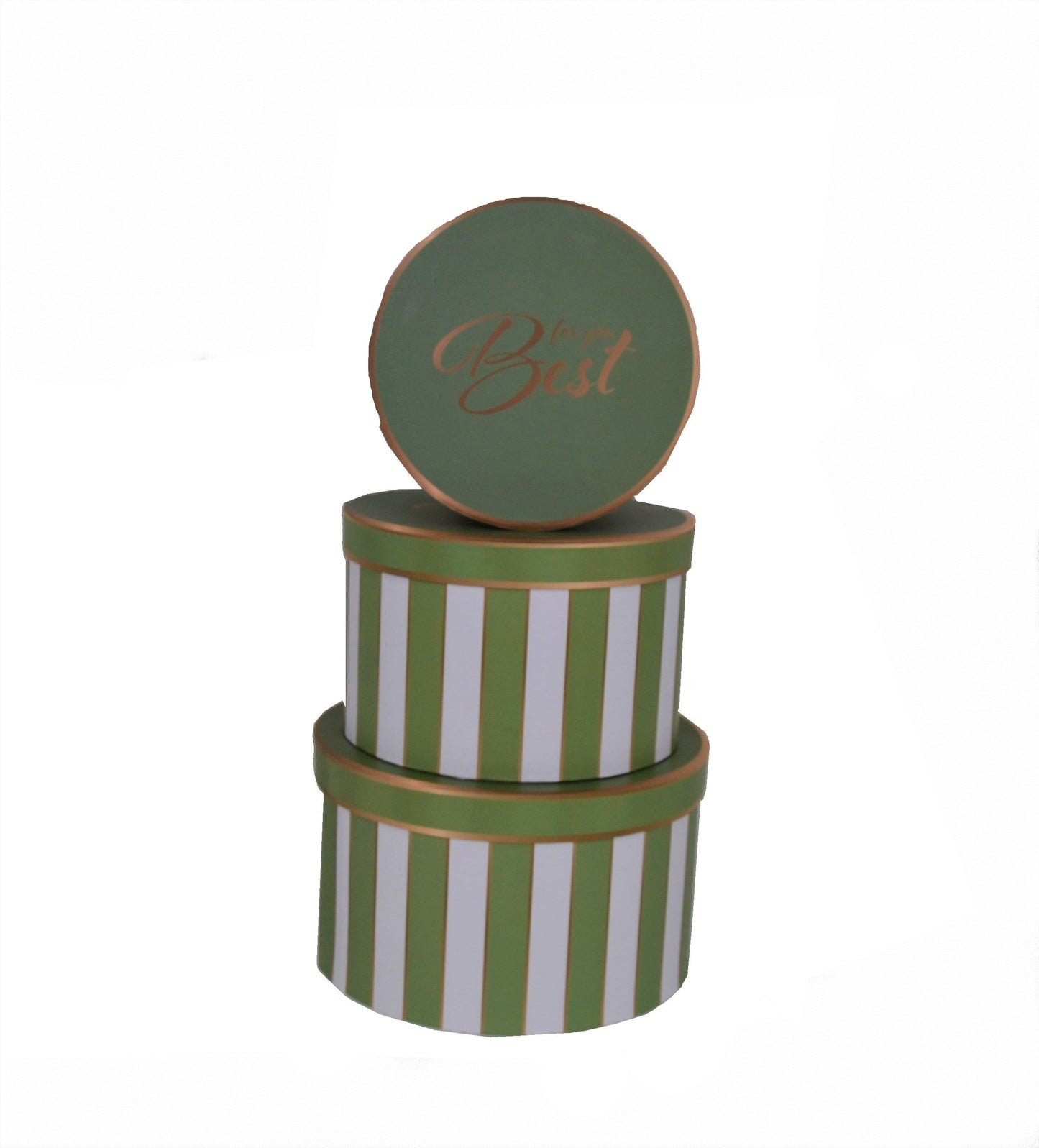 Set 3 Cutii Rotunde cu Imprimeu Dungi pentru Flori H13-H15