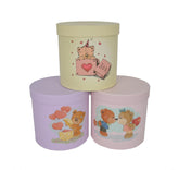 Set 3 cutii rotunde cu imprimeu foto