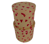 Set 3 cutii rotunde cu inimioare H 17