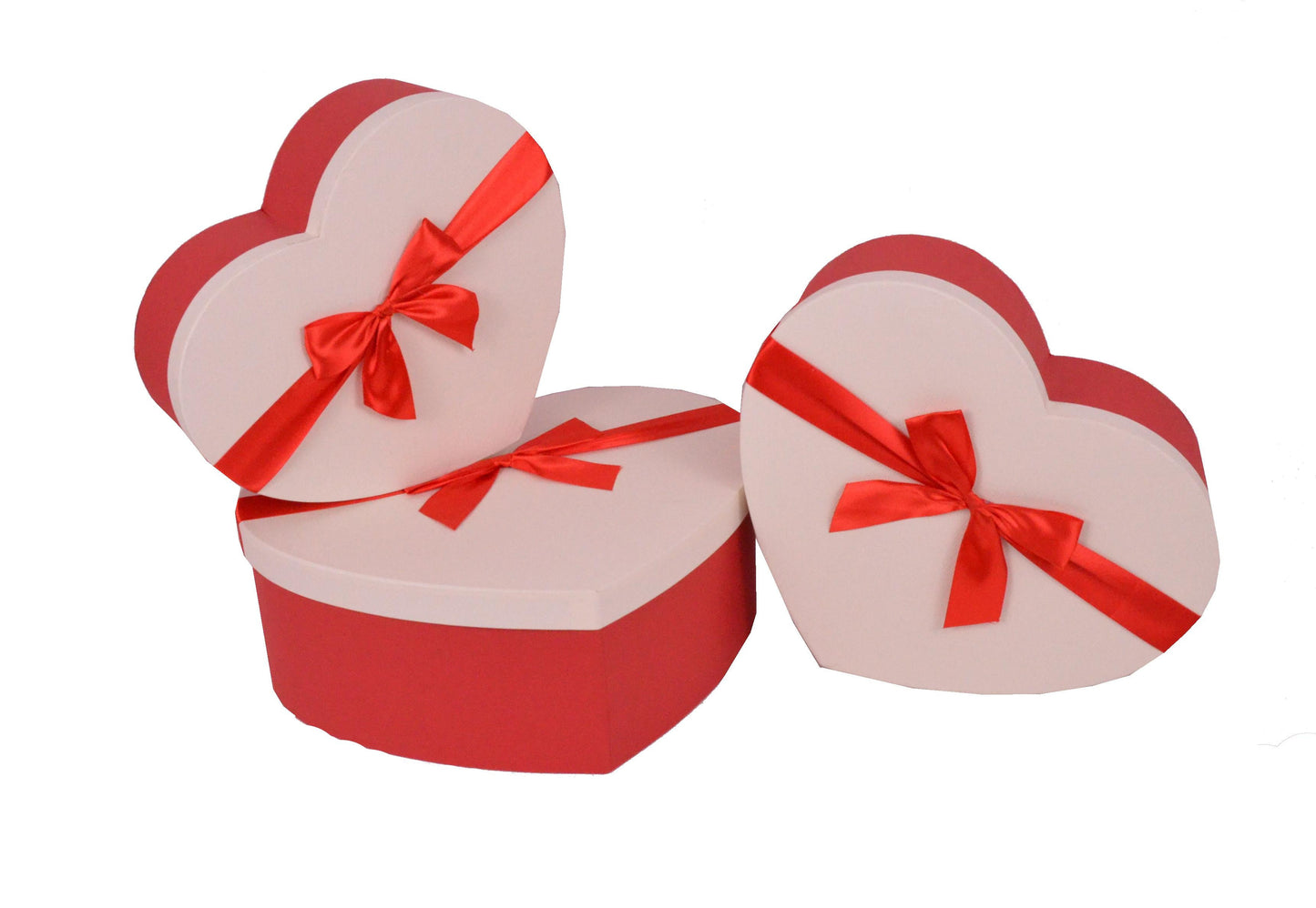 Set 3 Cutii Tip Inima Mare in Doua Culori pentru Flori H12-H15.5
