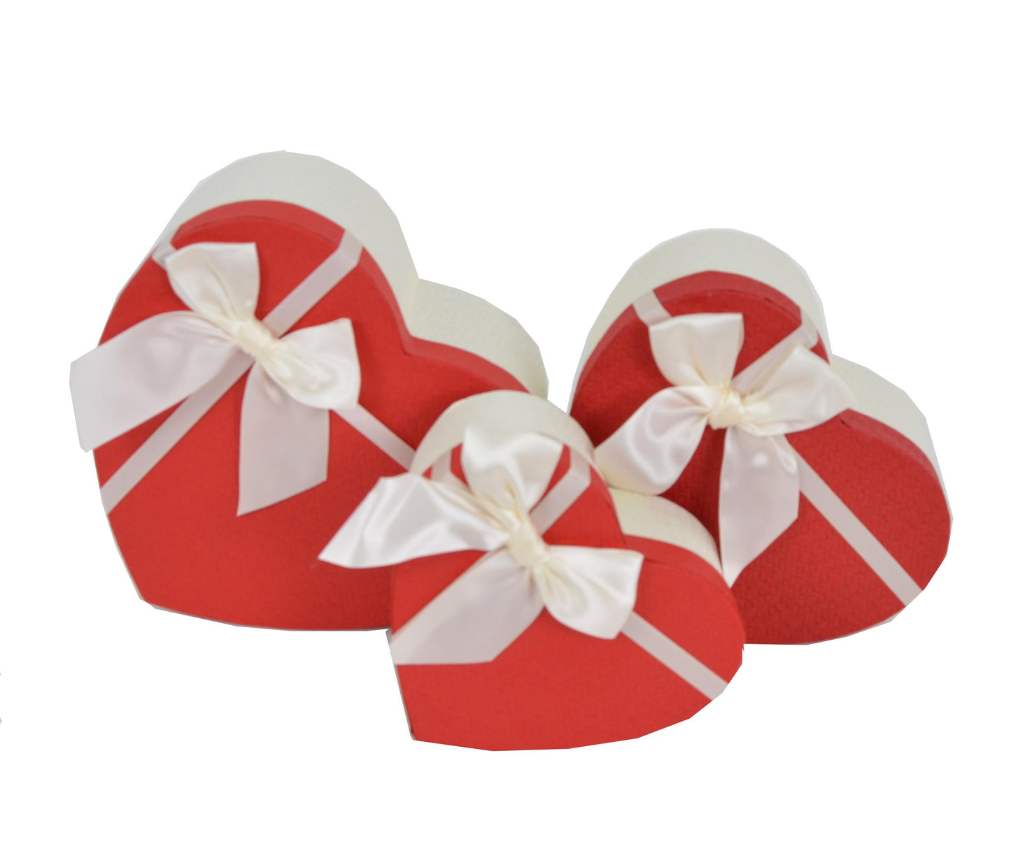 Set 3 cutii tip inima mica in doua culori