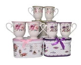 Set doua canute vintage din portelan in cutie ovala