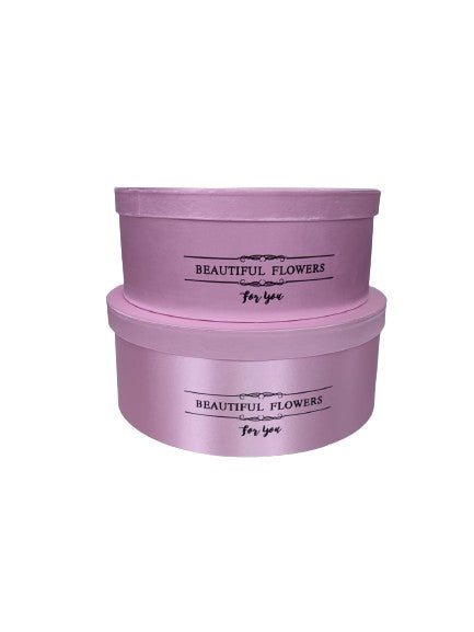 Set 2 Cutii Rotunde Satinate Uni D 37