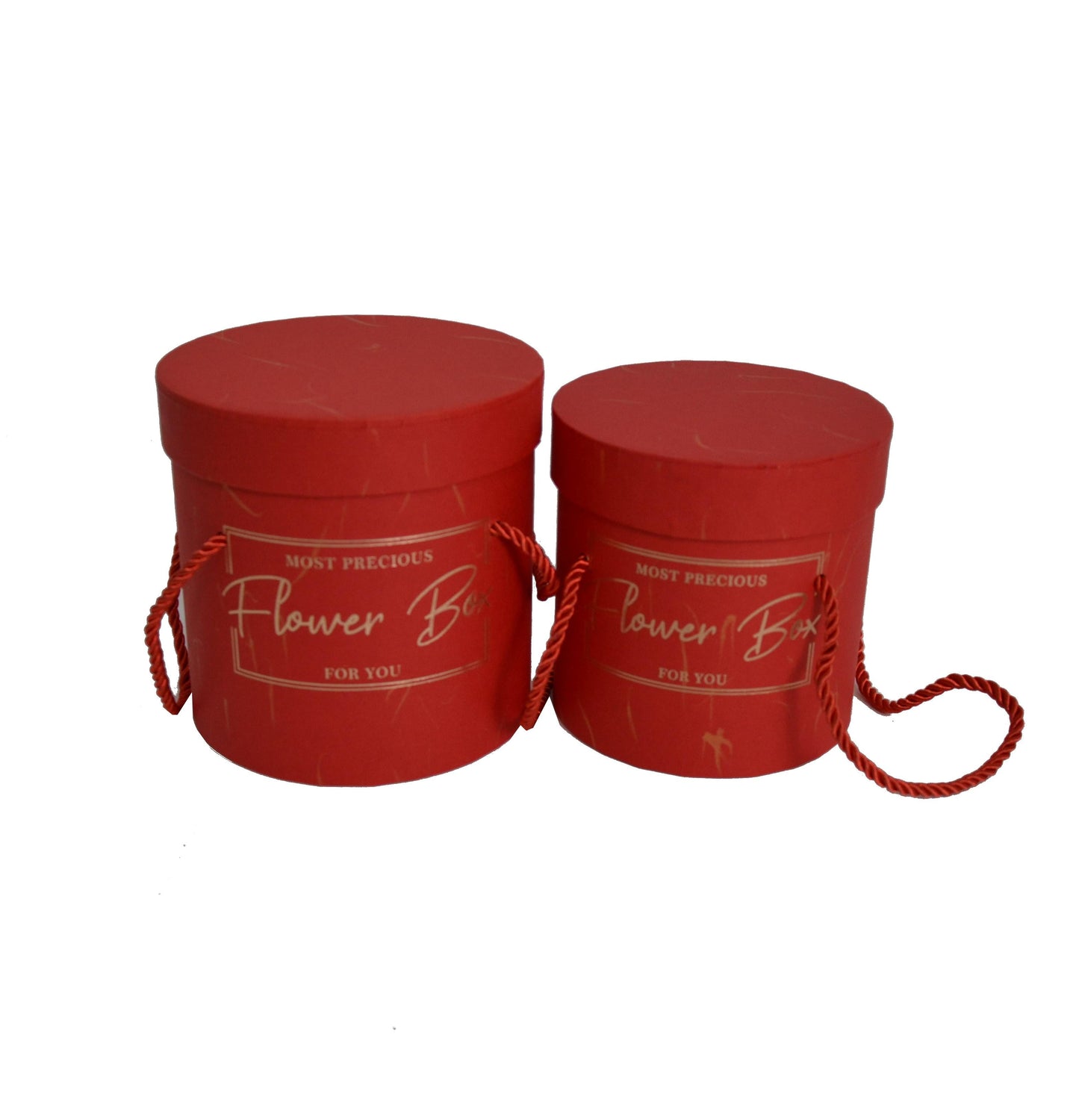 Set 2 Cutii Rotunde Uni cu Inscriptie pentru Flori "Flower Box" H12-H14