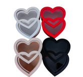 Set doua cutii tip inima intersectata cu capac transparent