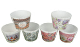 Set 6 vase ceramice rotunde conice cu imprimeu H 10 M 1