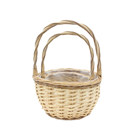 Set 2 Cosuri Rotunde din Rachita Natural Set 2 Cosuri Rotunde din Rachita Natural