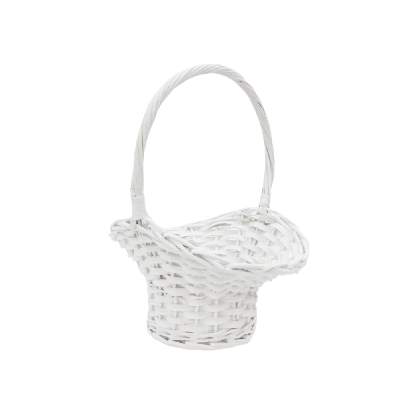 Cos din Rachita Forma Palarie cu Aschii de Lemn Alb