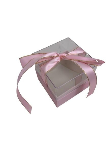Cutie Patrata cu Capac Transparent pentru Flori L14.5x12.5 H11.5 cm