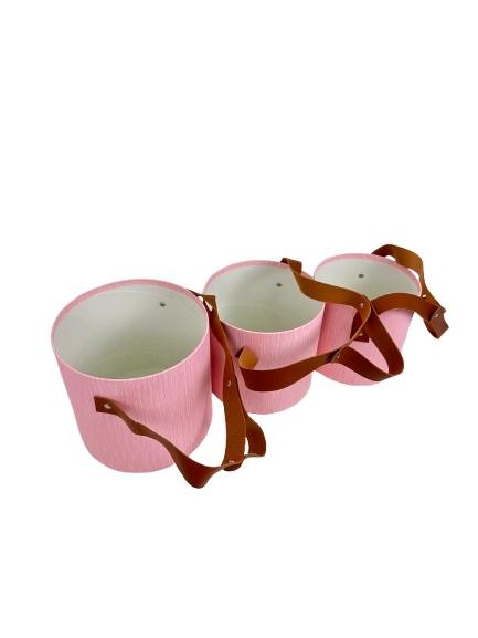 Set 3 Cutii Rotunde fara Capac pentru Flori