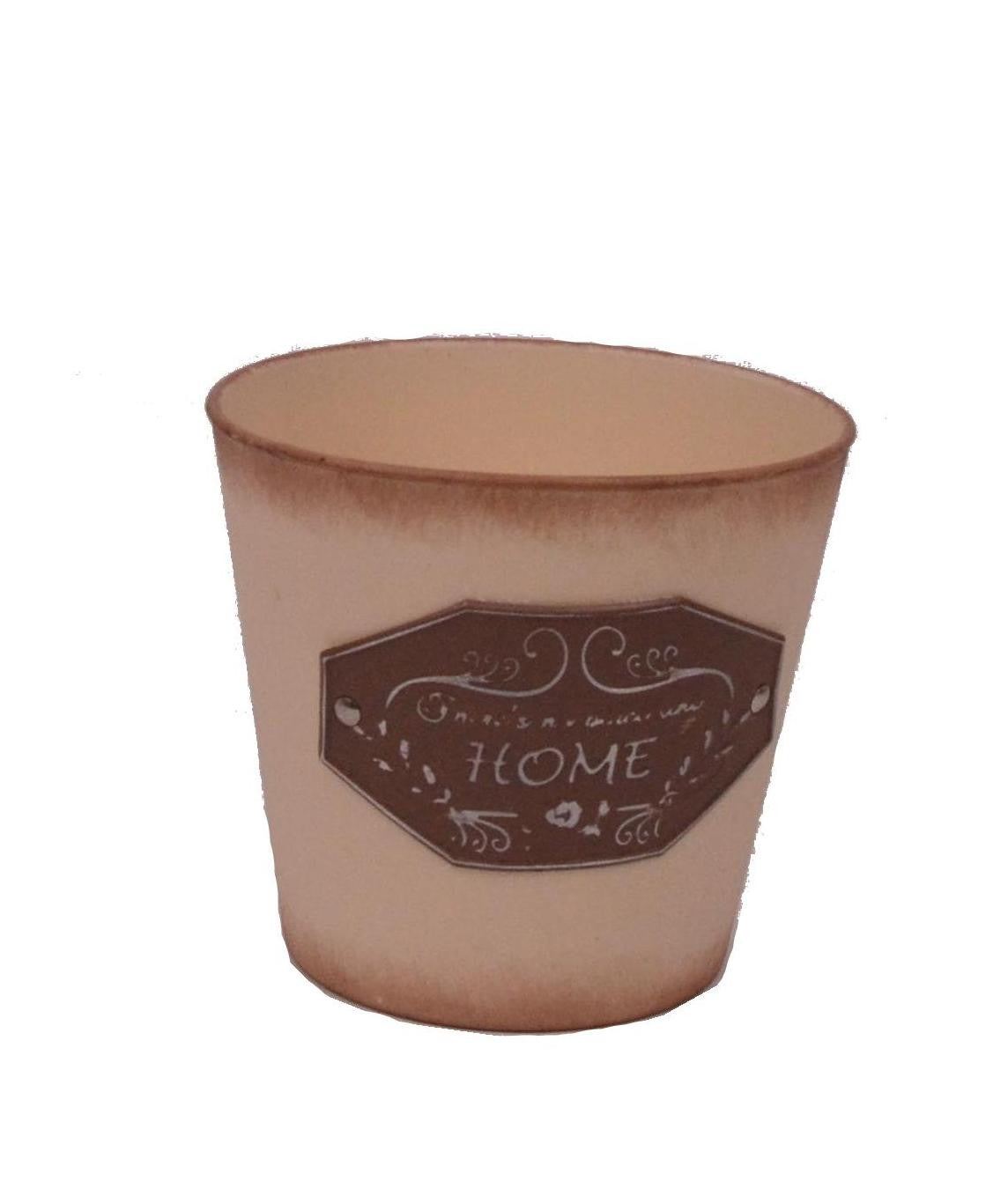 Ghiveci din plastic rotund cu inscriptie