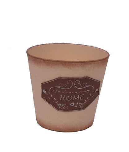 Ghiveci din plastic rotund cu inscriptie