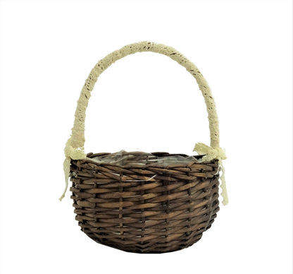 Cos din rachita rotund cu o toarta