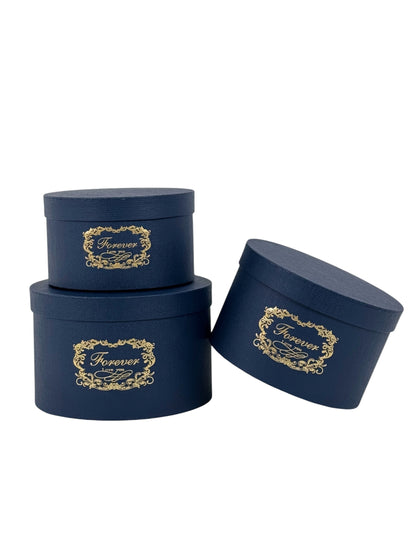 Set 3 Cutii Rotunde Uni cu Inscriptie "Forever" H13-H15