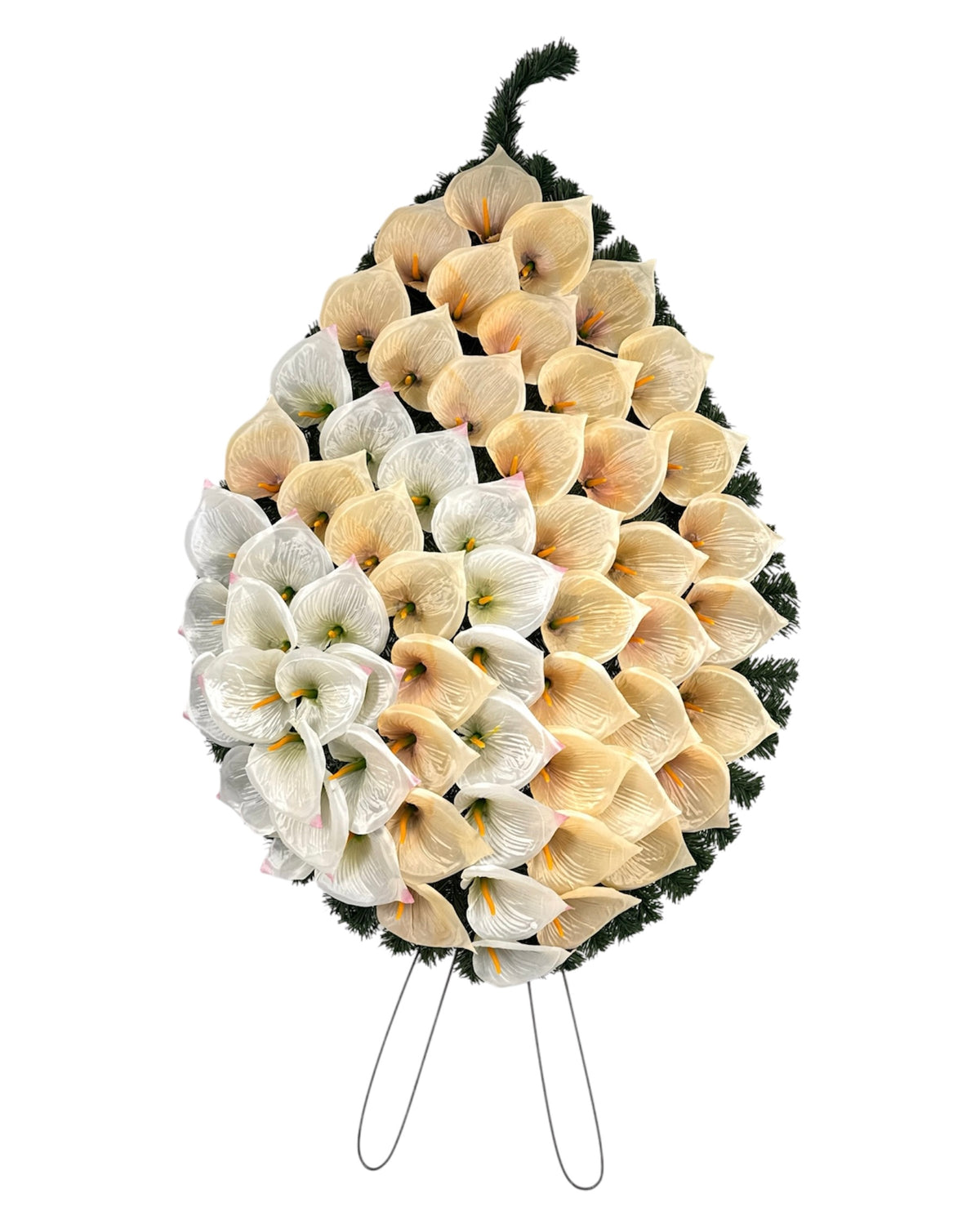 Coroana Brad Artificial Lacrima cu Flori H 110 cm Varianta Plina C2