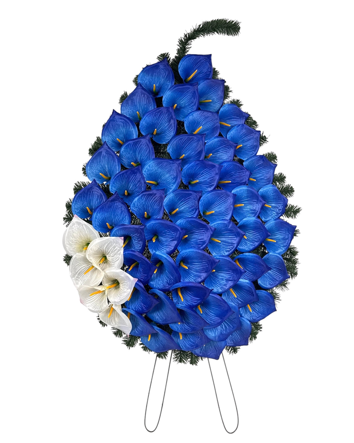 Coroana Brad Artificial Lacrima cu Flori H 110 cm Varianta Plina C2