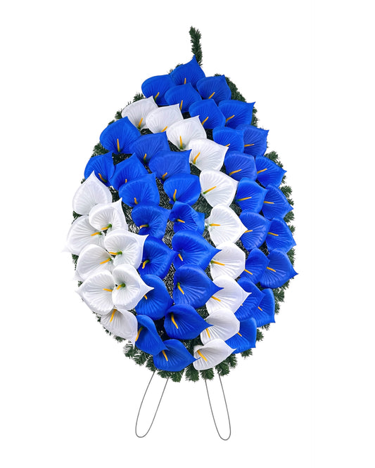Coroana Brad Artificial Lacrima cu Flori H 120 cm Varianta Plina C3