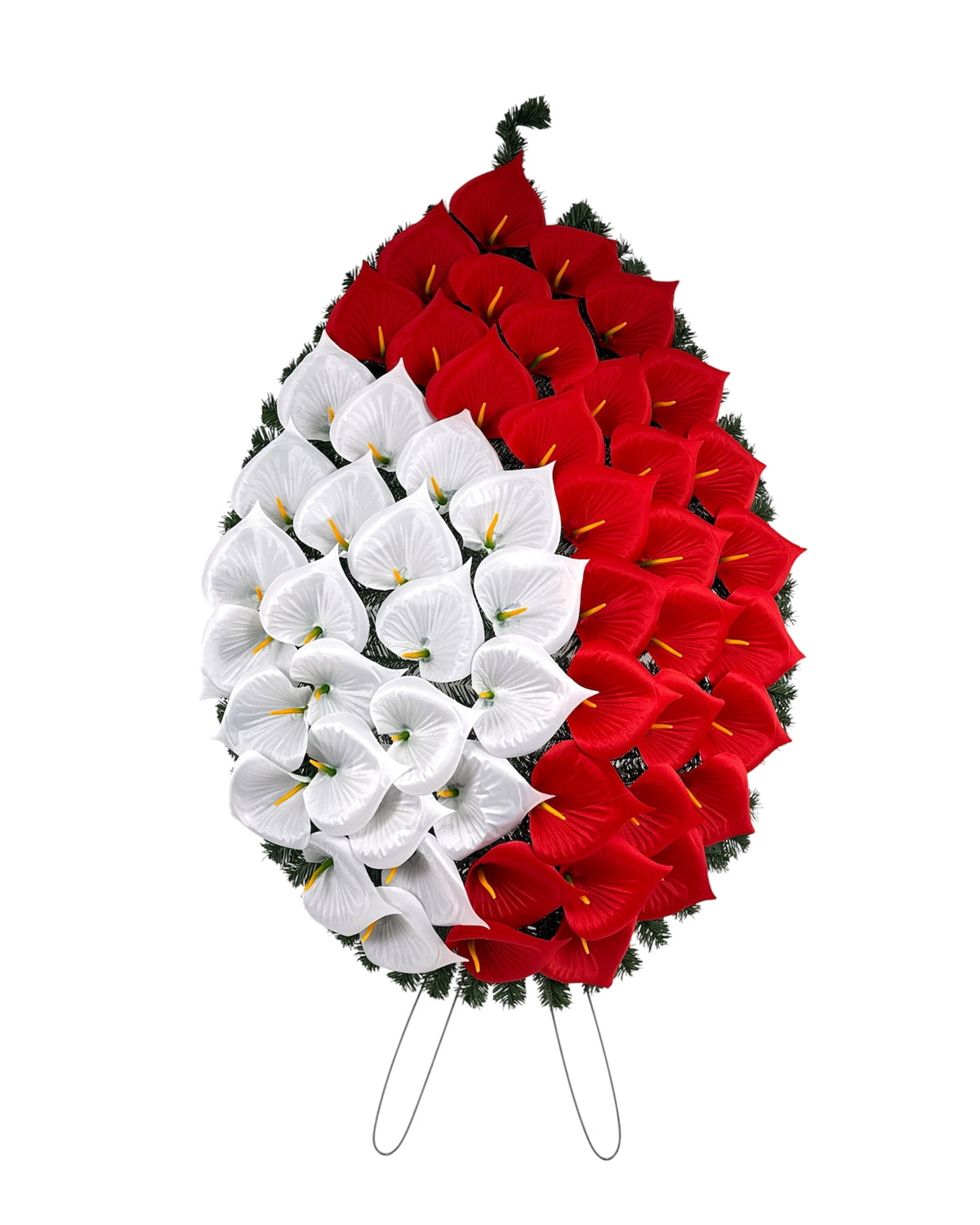 Coroana Brad Artificial Lacrima cu Flori H 120 cm Varianta Plina C3