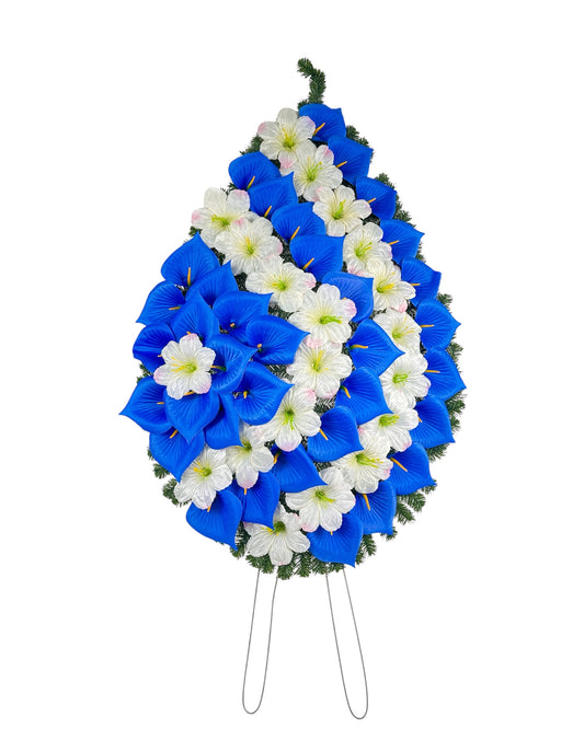Coroana Brad Artificial Lacrima cu Flori H 140 cm Varianta Plina C4
