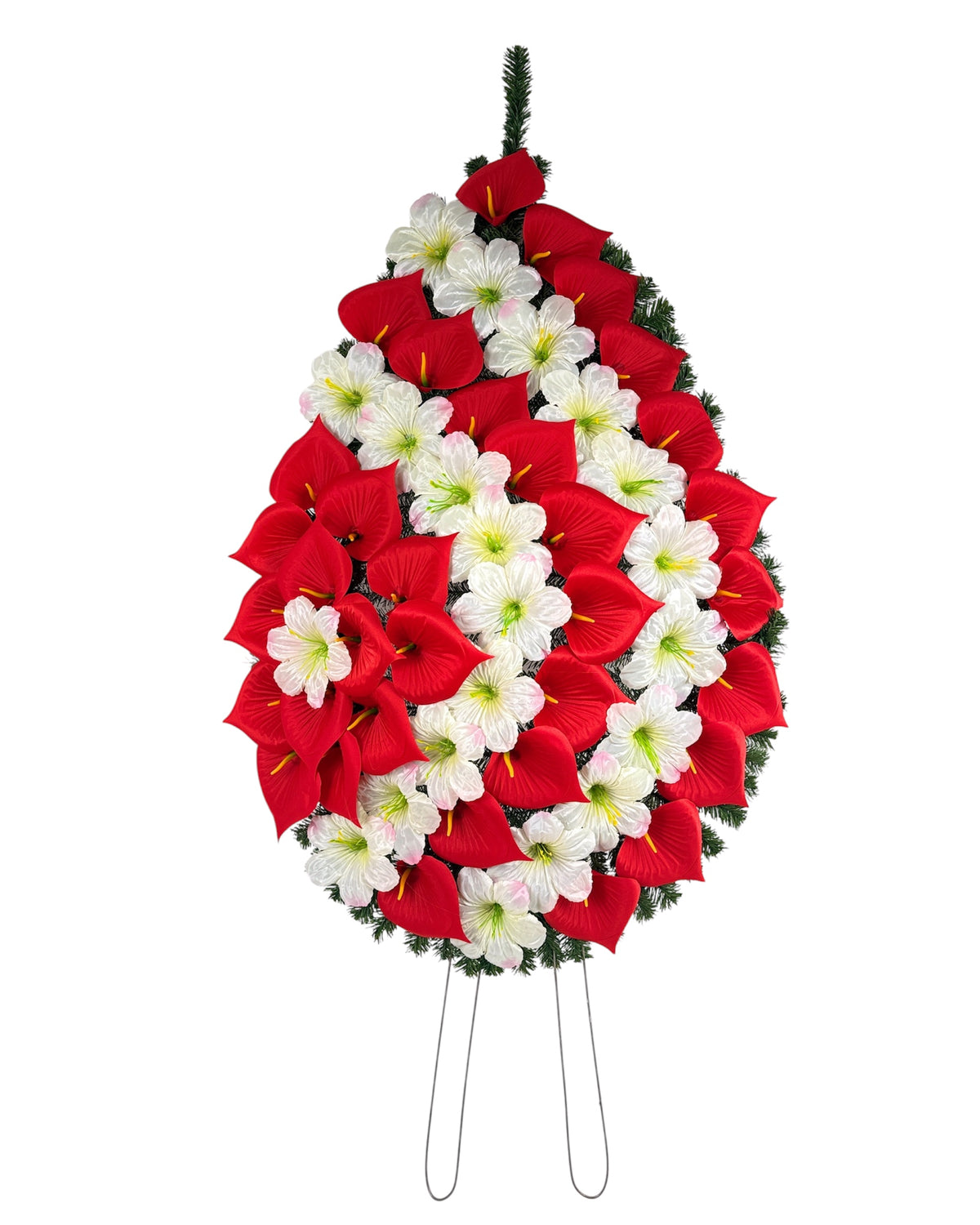 Coroana Brad Artificial Lacrima cu Flori H 140 cm Varianta Plina C4