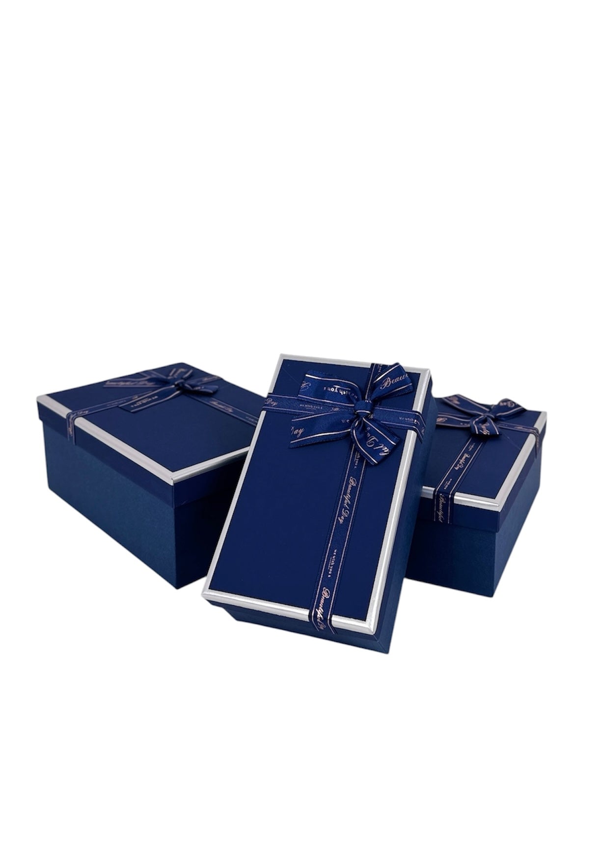 Set 3 Cutii Dreptunghi Tip Cadou cu Funda pentru Flori H6.5-9.5