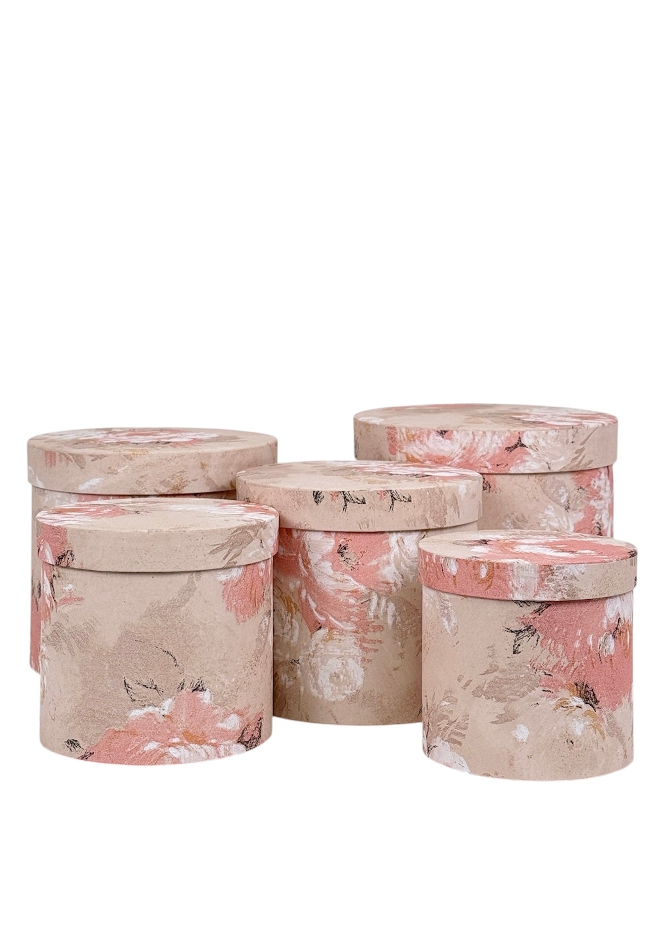 Set 5 Cutii cu Imprimeu Floral pentru Flori