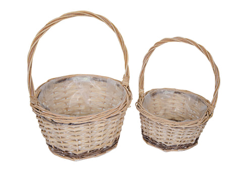 Set 2 Cosuri Rotunde din Rachita Natural