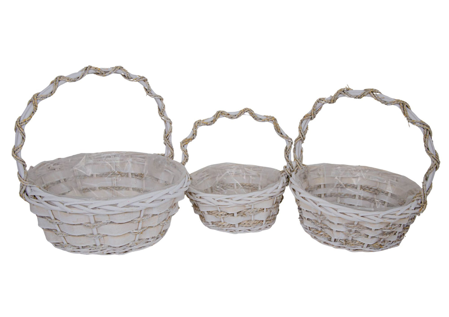 Set 3 Cosuri din Rachita, Forma Rotunda