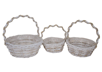 Set 3 Cosuri din Rachita, Forma Rotunda