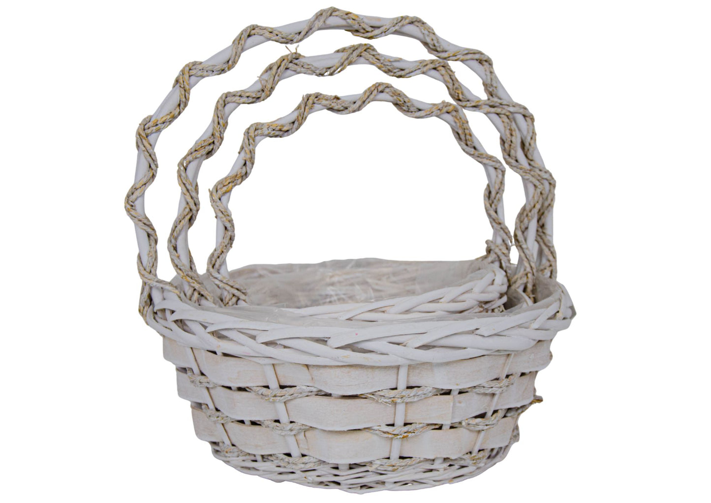 Set 3 Cosuri din Rachita, Forma Rotunda