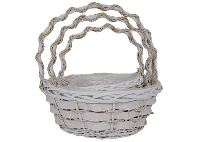 Set 3 Cosuri din Rachita, Forma Rotunda