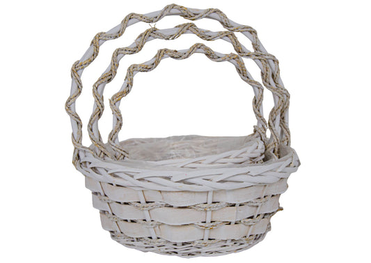 Set 3 Cosuri din Rachita, Forma Rotunda