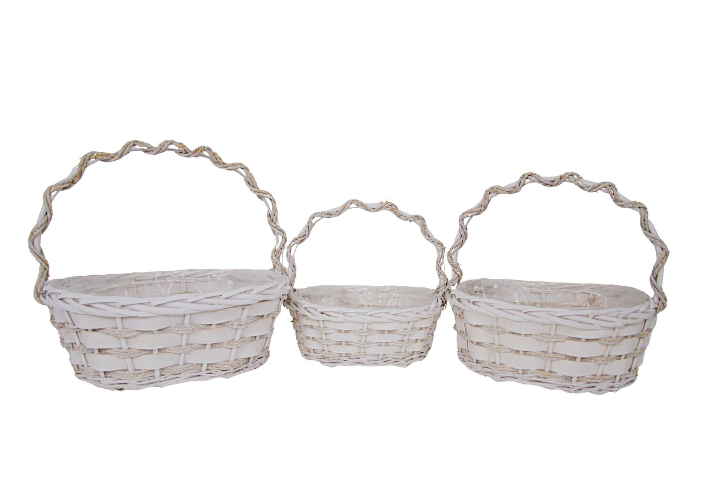 Set 3 Cosuri din Rachita cu Forma Ovala