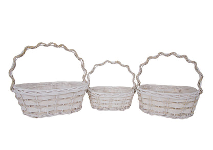 Set 3 Cosuri din Rachita cu Forma Ovala