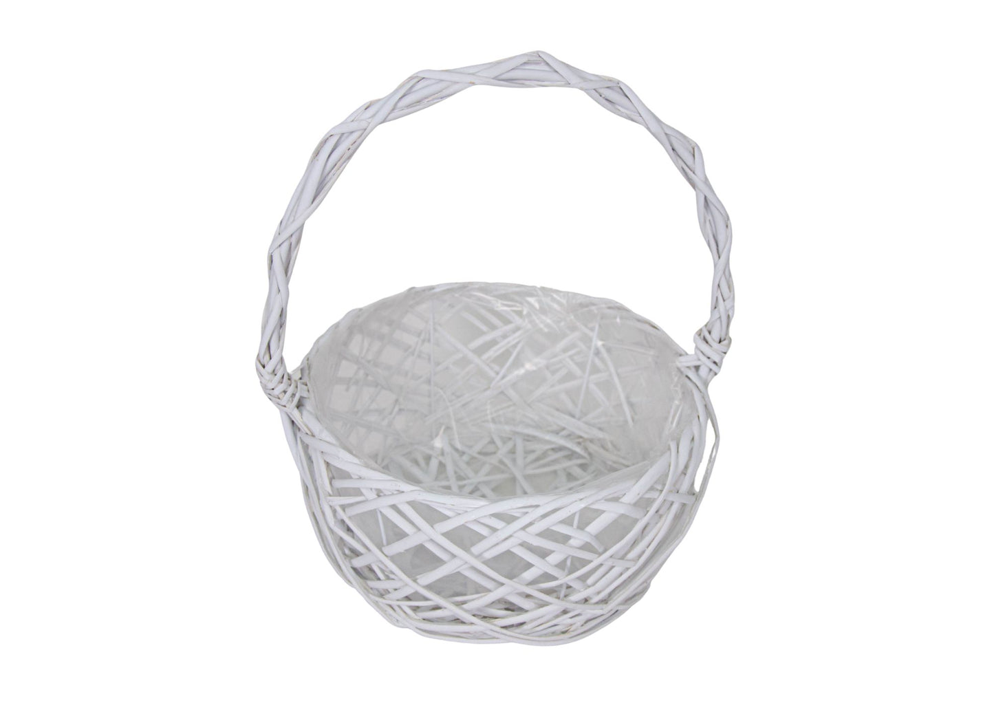 Set 3 Cosuri Rotunde din Rachita Alb